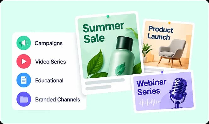 Marketing campaigns and video series thumbnail layouts