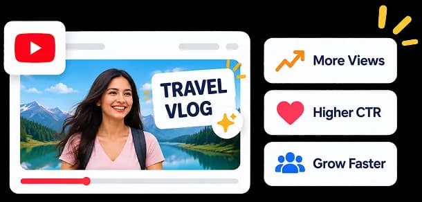 YouTube thumbnail preview with more views and higher CTR metrics