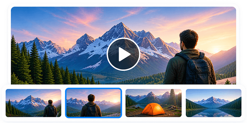 Selected ad creative with alternate frame variations