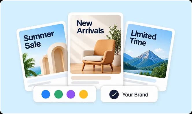 Brand banner variations with color palette and brand controls
