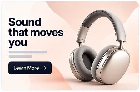 Generated banner creative with Sound that moves you headline