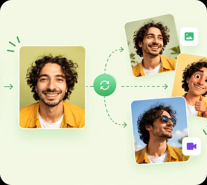 One portrait idea expanded into multiple banner creative directions