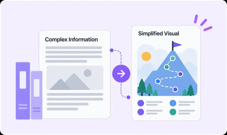 Complex information simplified into a clear visual story