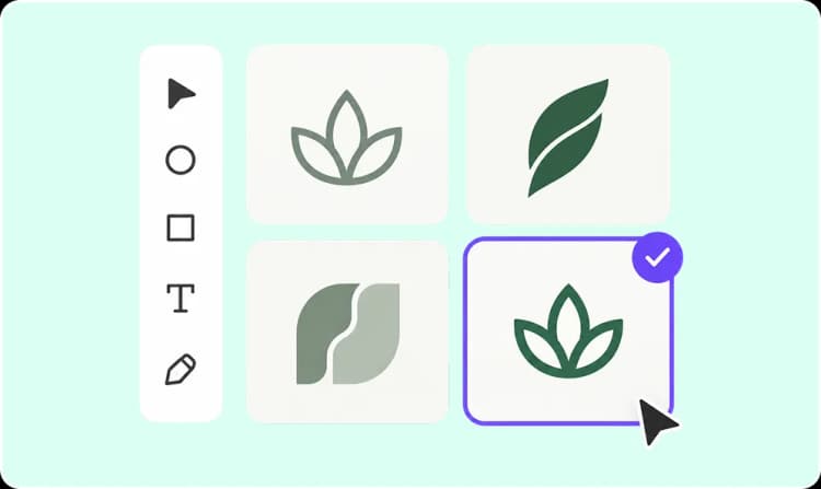 Logo concept variations with selected mark direction