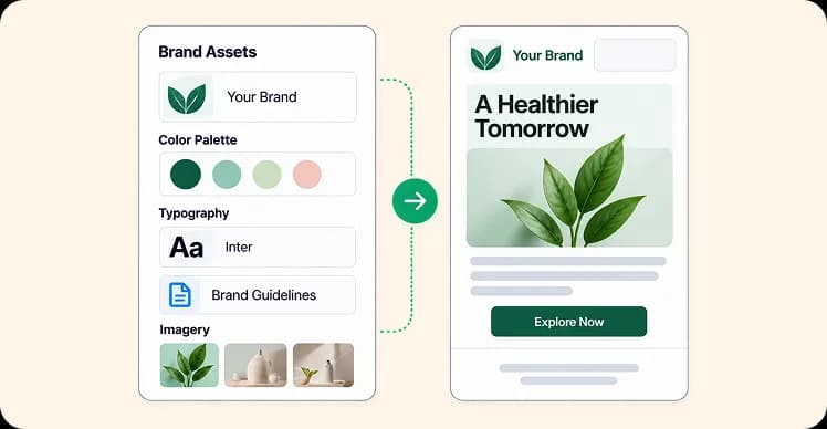 Brand direction settings for logo, colors, and visual guidelines