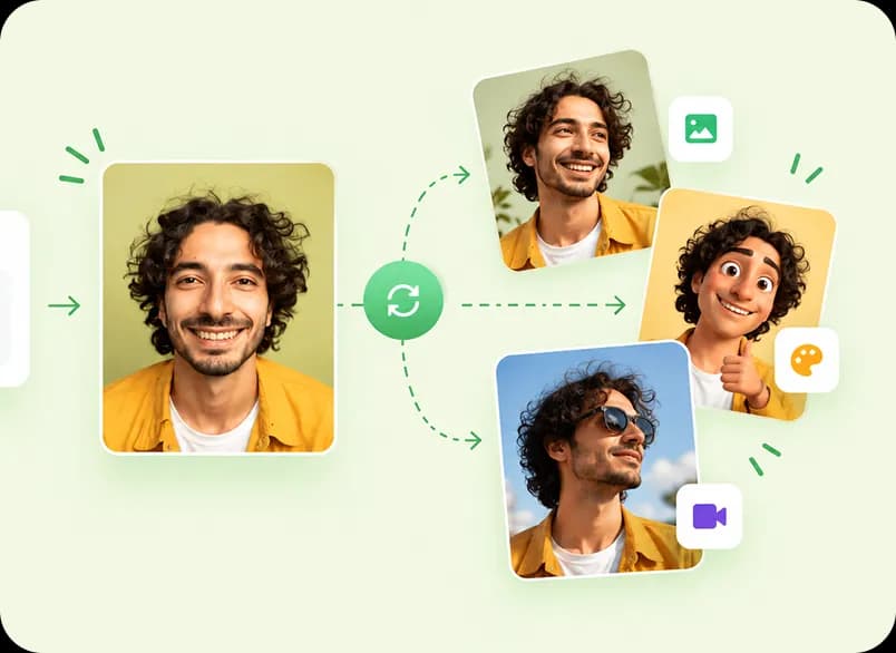 Multiple visual expressions generated from one campaign concept