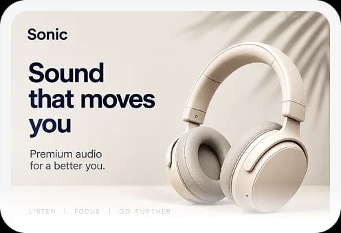 Sonic headphones print ad with Sound that moves you headline