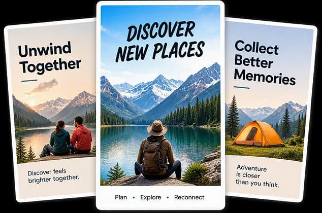 Unwind Together, Discover New Places, and Collect Better Memories campaign angles