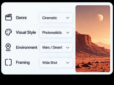 Storyboard settings for visual direction