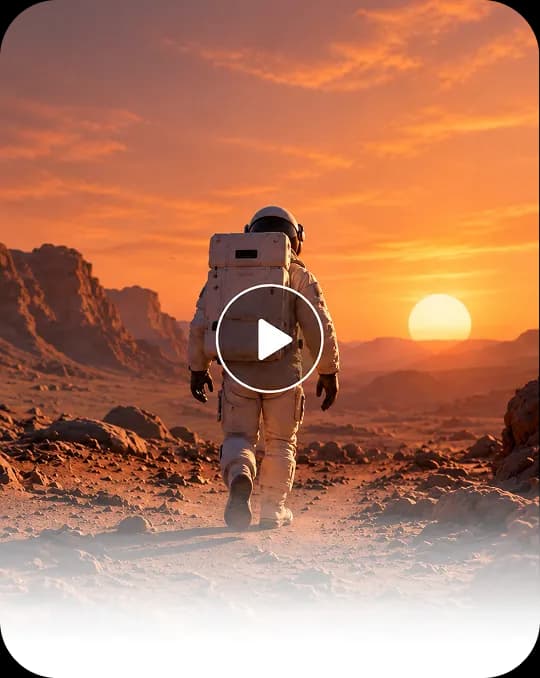 Final generated astronaut video with play control